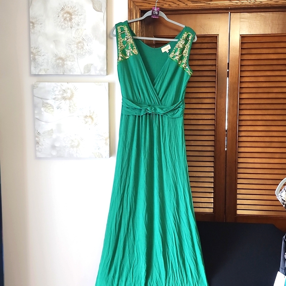 #176 Boutique Green Maxi dress